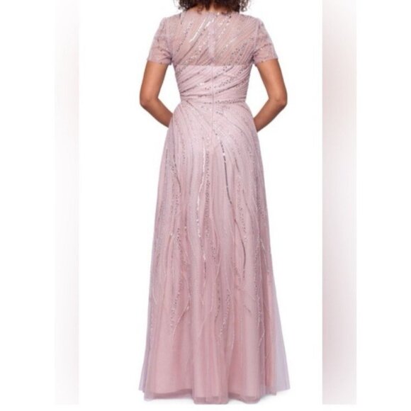 Xscape Blush 12 Blush Sequin Mother o Bride Formal Wedding Party Cruise NEW $379 - Picture 7 of 16